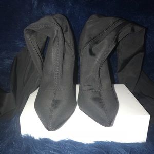 Over the knee high heel boots